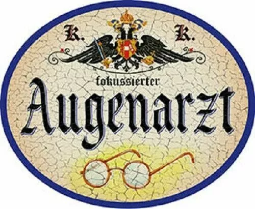 Nostalgieschild  "Augenarzt" Schild Doktor Augen sehen