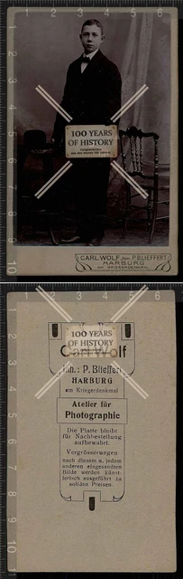Orig. CDV Kabinettfoto Harburg Carl Wolf Personen Portrait Porträt