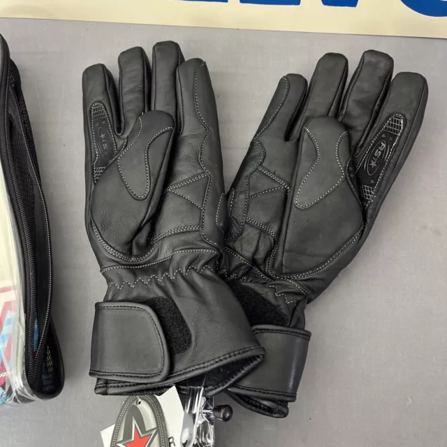 RST Ladies Black Leather Orchid Winter WP Gloves Size Large *BNWT* 3