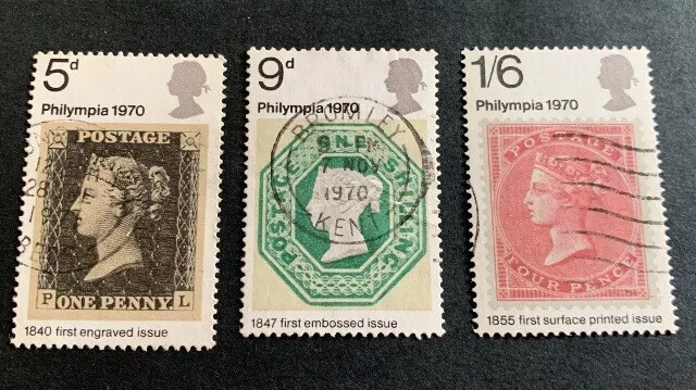 UK Great Britain 1970 - 3 used stamps - Michel No. 555, 556, 557 Briefmarken