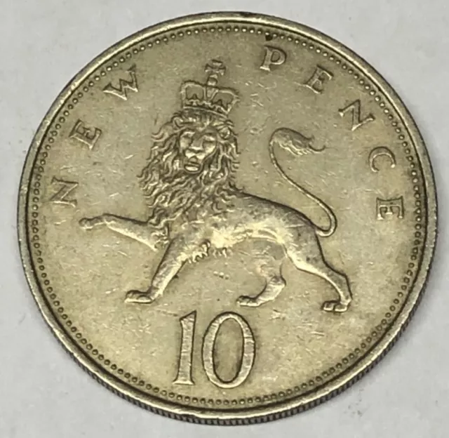 GREAT BRITAIN    England UK 10    NEW PENCE     1969 Coin