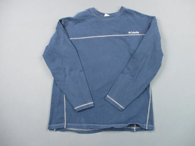 Columbia Sweater Men Large Blue Sweatshirt Pullover Outdoor Hiking Thermal Heavy