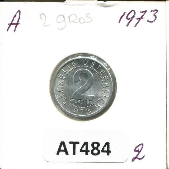 2 GROSCHEN 1973 AUSTRIA Coin #AT484U