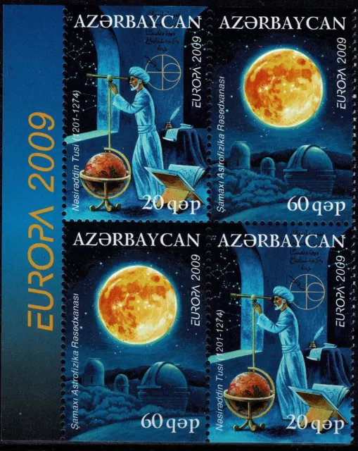 2009 Azerbaigian Europa Cept - Astronomia - 4 Val Da Libretto Mnh Mf76036