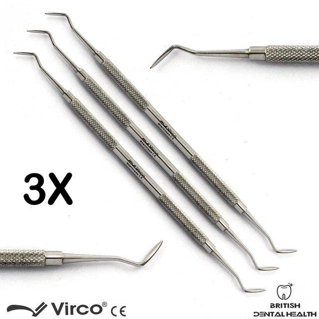 3X Dentaire Tartre Calcul Plaque Retire Dents Grattoir Hollenback Inox