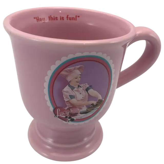 I Love Lucy Collectible Coffee Mug 14oz Lucy's Chocolate Factory Pedestal Pink