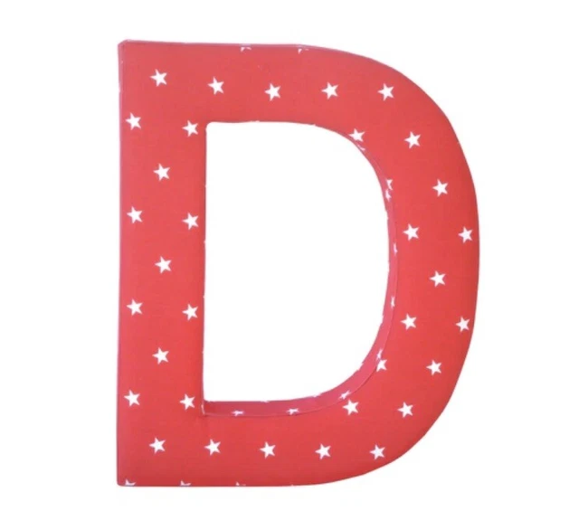 Fabric Covered Wall Letter - Red with White Stars - Letter D