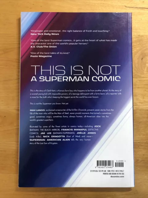 Superman American Alien TPB [EXCELLENT] by Max Landis DC Comics TP Graphic Novel 2