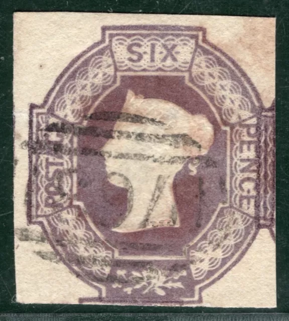 GB QV EMBOSSED Stamp SG59 6d Dull Lilac (1854) Used SWANSEA Wales c£1,000 ORED19