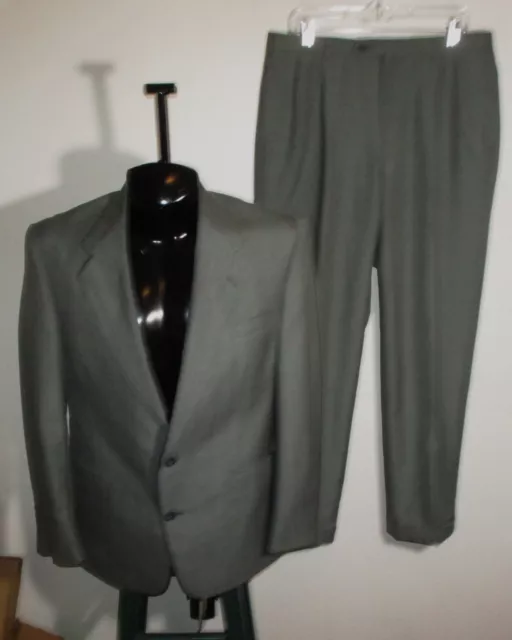 Men's HART SCHAFFNER & MARX Med. Gray Wool 2 Pc Suit Size 40R, 34X31