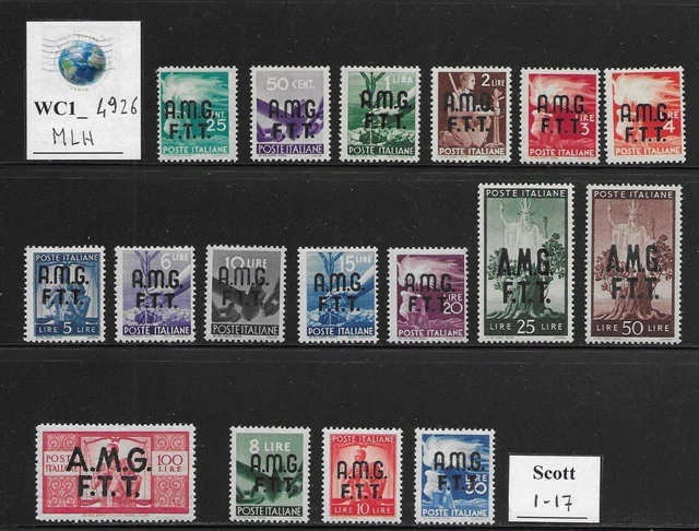 WC1_4926. TRIESTE FTT. 1947 cplt. DEMOCRATICA set. Scott 1-17. MNH