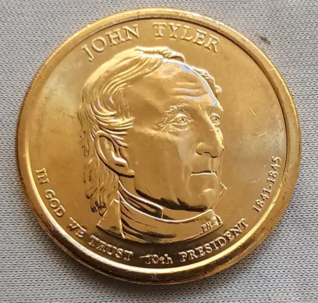 2009 D John Tyler Dollar coin with DD errors Obverse and Reverse satin finish