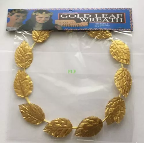 GOLD LEAF WREATH HEADPIECE Roman Greek Goddess Toga Fancy Dress Headband