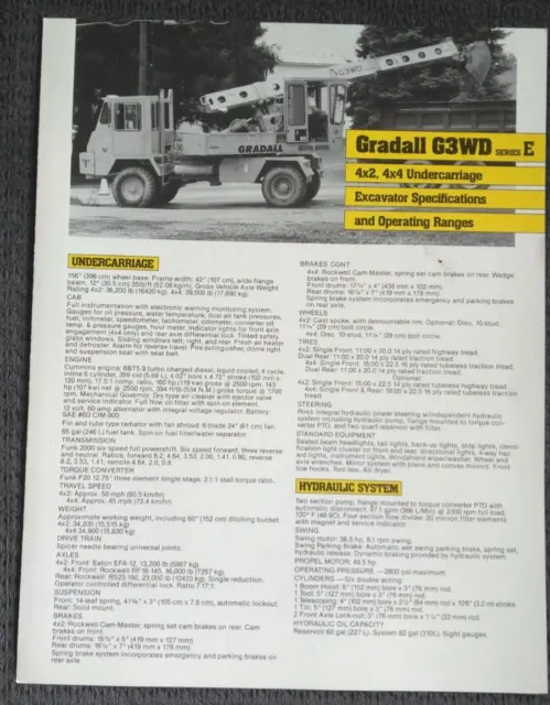 Gradall G3WD Series E Hydraulic Excavator Sales Brochure