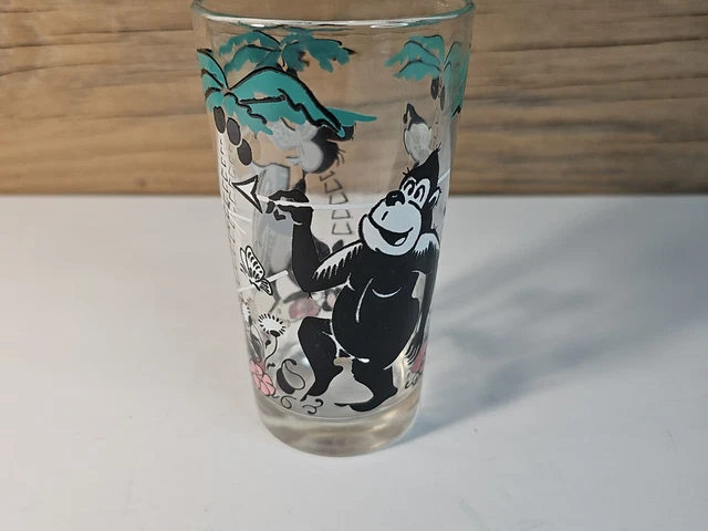 VINTAGE SHEDD'S PEANUT BUTTER TUMBLER Jungle Bear Gorill Spears Crazy Elf 5"