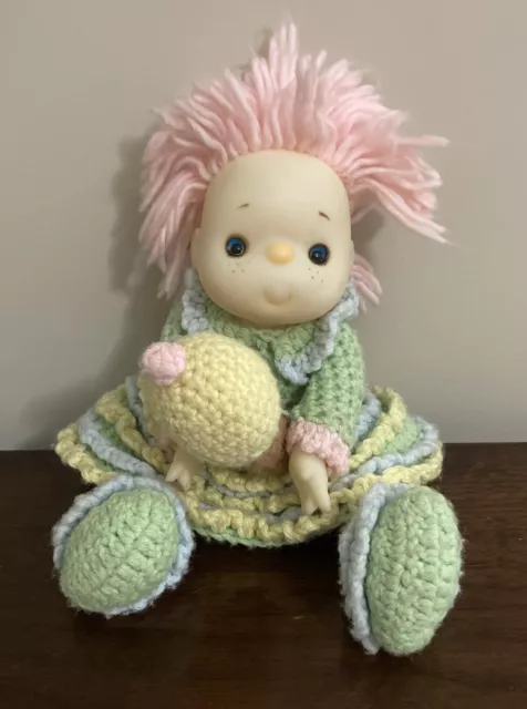 Komfy Kids Ice Cream Doll Crochet Dress Yarn Hair Plush Vintage