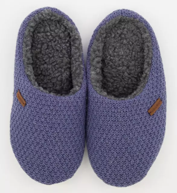 Urban Knit Azul Punto Pantuflas UK M/L 9/10 Nuevo Con / Etiquetas