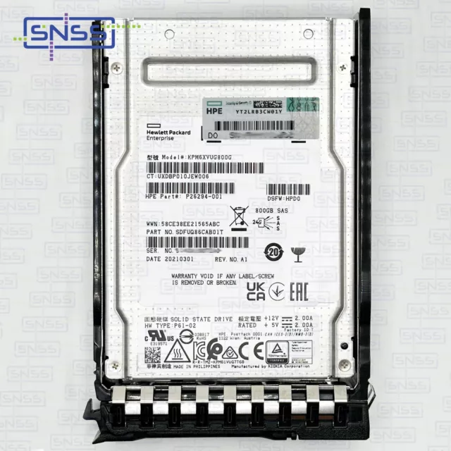 Hpe 800Gb Sas 24G 2.5 Mixed Use Bc Ssd 12G Gen10 + P49047-B21 P49745 Exvat £249 3