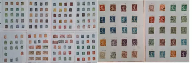 RARE 1870s- France large lot of Allegory & Sower postage stamps Used