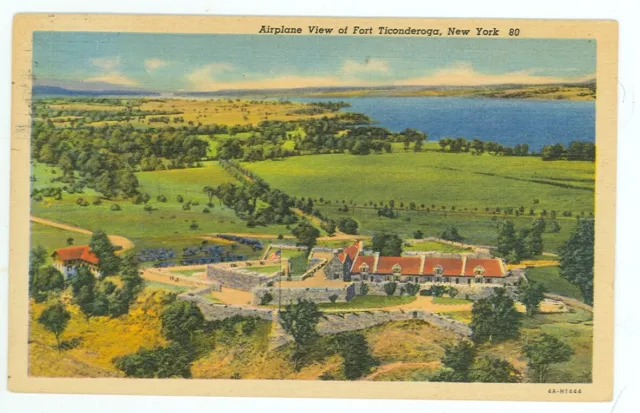 Fort Ticonderoga,New York-Airplane View-Linen-Pm1953-#80-(Ny-F)