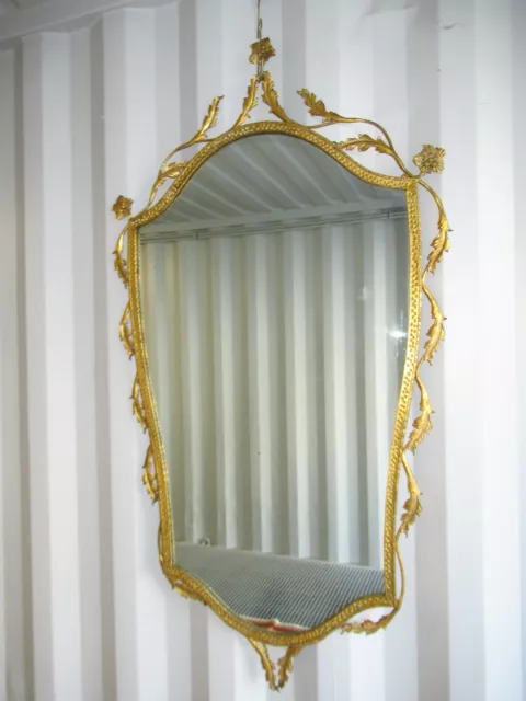 Ancien Miroir Glace Fer Forgé Martelé De Pier Luigi Colli-Italie 1950-N°28