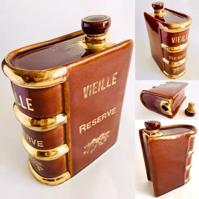 Very Rare Antique (1920s) Vieille Reserve Cognac Treacle Glazed Pottery Decanter