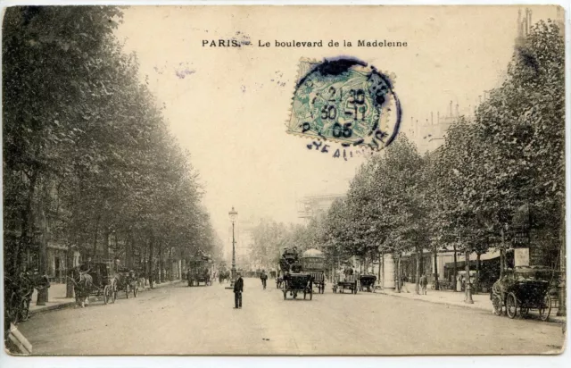 CP 75 PARIS - Le Boulevard de la Madeleine