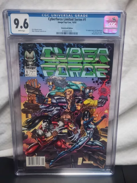 🔑🔥🔥🔥 Cyberforce Limited Series 1 9.6 CGC RARE NEWSSTAND Image 201020