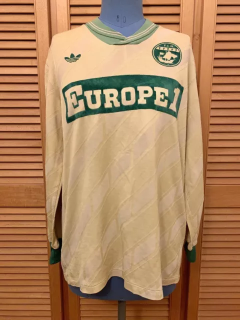 FC Nantes 1987-1988 Heim-Fußballtrikot von Adidas Ventex, hergestellt in...