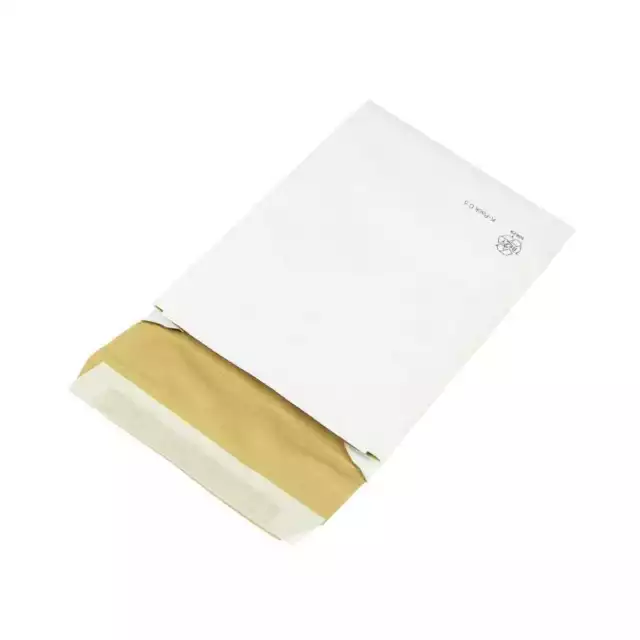 100x K-Pack sacchetti imbottiti di carta C5 50 mm pieghe laterali, bianco/marrone, 140 g HK (np)