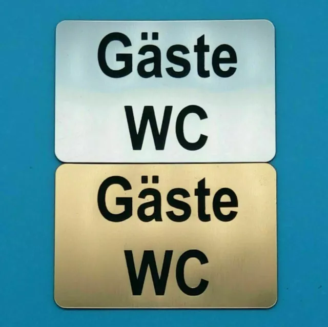 Toilettenschild Türschild Hinweisschild Gäste WC Toilette 2 Farben Selbstklebend