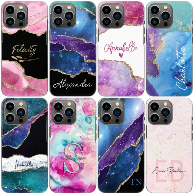 Personnalisé Initiale Étui Pour IPHONE 14/13/12/11 / XR Star Marbre Étui Rigide