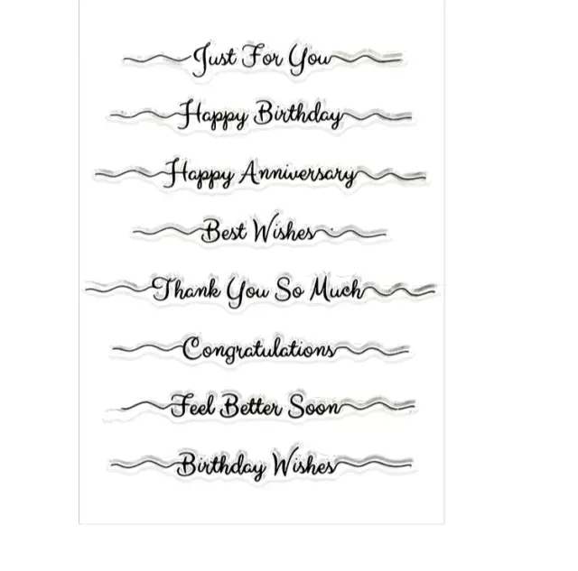 Sentiment Words  New Silicon Transparent Stamp Seal Card Making UK stocked