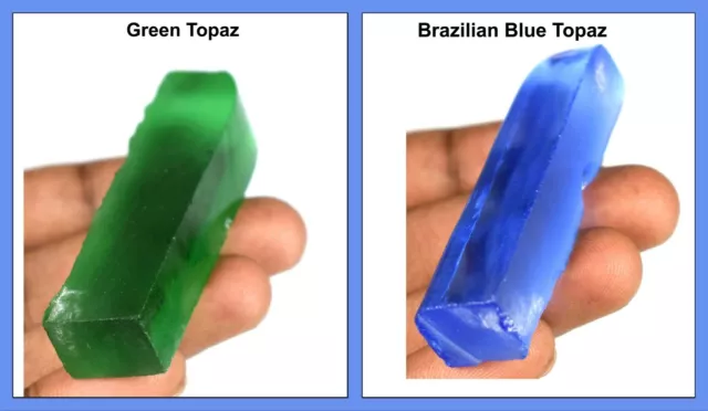 Regalo Sales Azul Y Verde Piedra Topacio Rebanada Rough Par 180CT Certificado