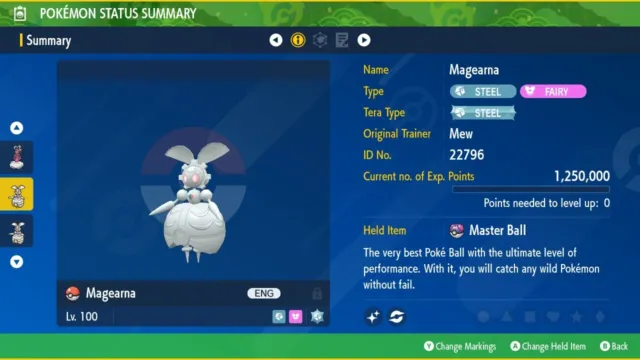 SHINY 6IV Hyper Trained XXXL Beta Home Magearna Event Pokemon Scarlet/Violet