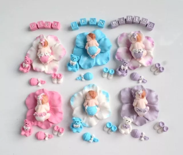 Baby Fondant Zuckerfigur Taufe Geburt Tortenaufleger Tortendekoration Kuchen