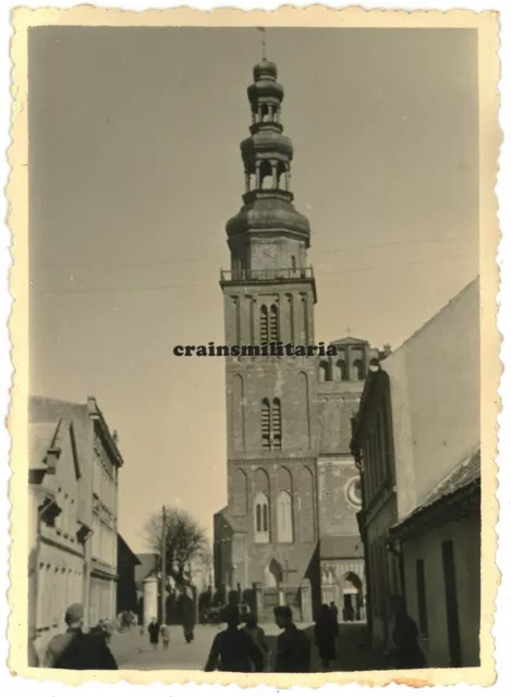 Orig. Foto Soldaten Bevölkerung bei Kirche in KULMSEE Chelmza Polen 1939