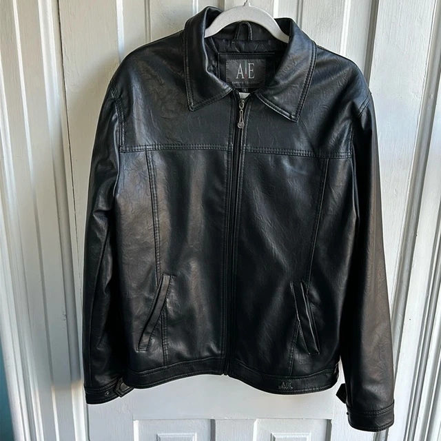 AE BY EMPORIO Collezioni Mens BLACK FAUX Leather Jacket SIZE LARGE EW 9.20 PicClick UK