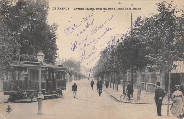 Cpa 93 Le Raincy / Avenue Thiers / Take Du Rond Point De La Mairie / Tramway