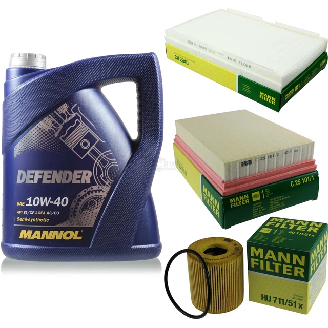FEBI BILSTEIN ÖLFILTER + SCHRAUBE + 5L 10W-40 MANNOL DEFENDER