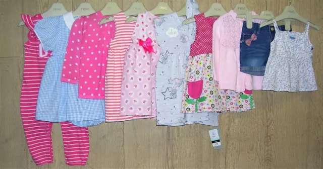DISNEY H&M GAP etc Girls Summer Bundle Shorts Tops Dress + NEW Age 6-9 Months