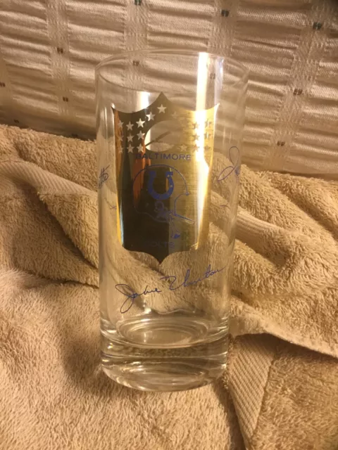 Vintage Baltimore Colts Johnny Unitas John Mackey & Tom Matte Drinking Glass