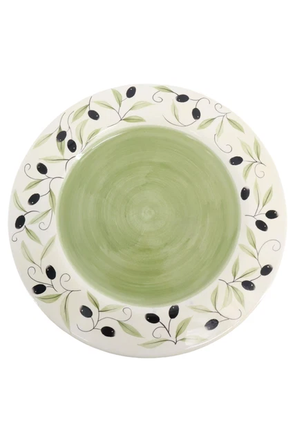 Comedor de cerámica ALBA BOTANICA Ø 28 cm - motivo de oliva - juego de 3 - multicolor