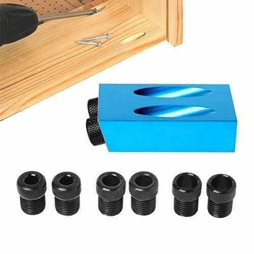 POCKET HOLE SCREW Jig Dowel Drill Wood Joint Tool Kit 6/8/10mm 15°Angle