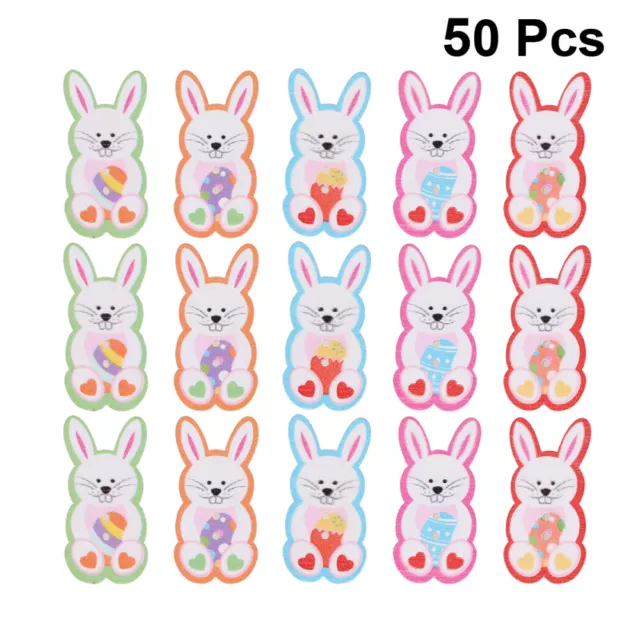 50pcs Easter Bunny Wooden Sewing Buttons DIY Craft Decoration