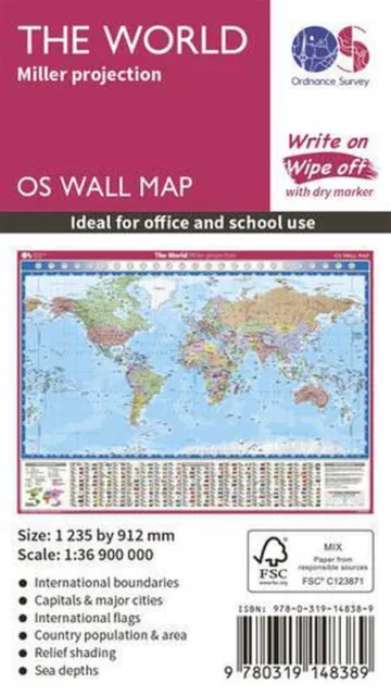 The World Miller Projection by Ordnance Survey Map Book