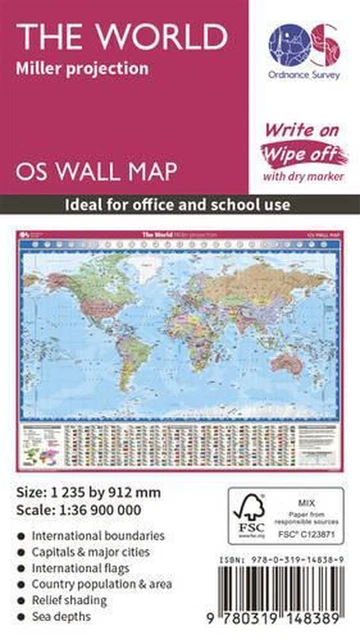 The World Miller Projection by Ordnance Survey Map Book