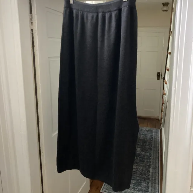 Talbots Grey Sweater Maxi Pencil Skirt Merino Wool Made in Italy Washable  M
