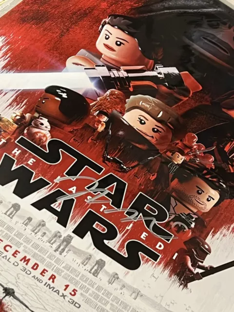 Signed by Rian Johnson - LEGO Star Wars The Last Jedi Theatrical Poster - A3