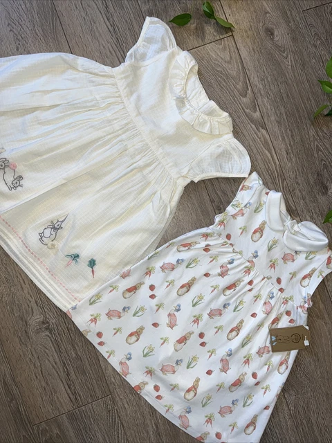 PETER RABBIT bellissimi abiti pasquali estivi bambina nuovi con etichette 18-24